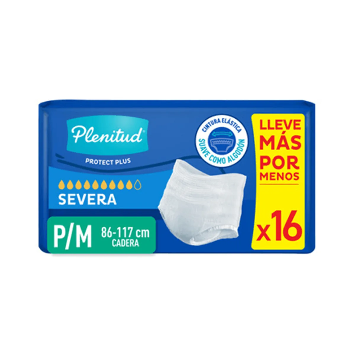 Ropa Interior Desechable Adulto Plenitud Protect Plus P/M 16U