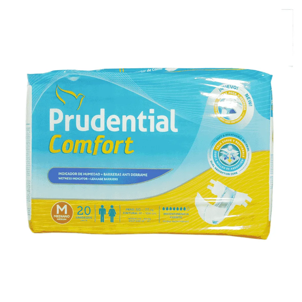 Pañal Adulto Unisex Prudential 20 Un Mediano Incontinencia Fuerte