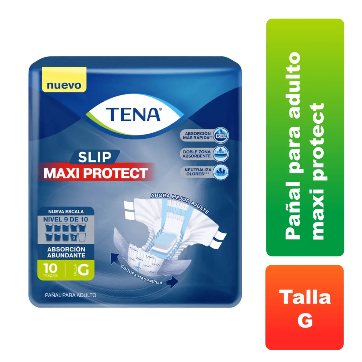 Pañal adulto unisex Tena Slip grande incontinencia severa 10 unidades